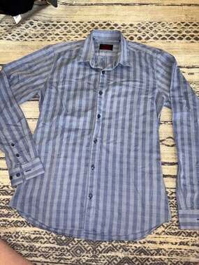 Jared Lang After Hours 100% Cotton Shirt Large 16.5 X 36" Modern Slimmer Fit